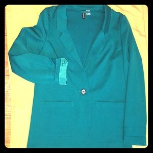 H&M Divided Ladies green one button blazer.